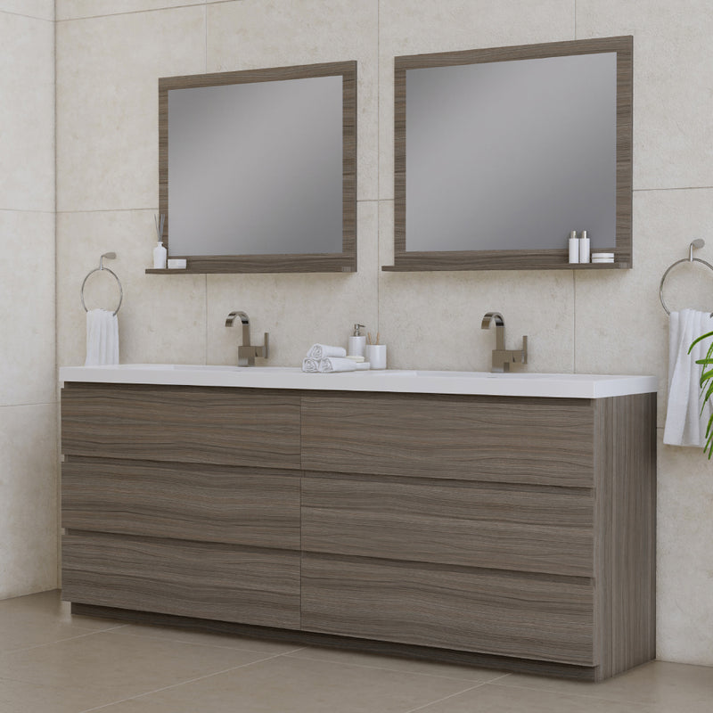 Alya Bath Sortino 84" Modern Freestanding Bathroom Vanity Gray AB-MOA84D-G