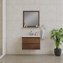 Alya Bath Paterno 30" Modern Wall Mounted Bathroom Vanity Rosewood AB-MOF30-RW