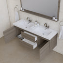 Alya Bath Paterno 60" Double Modern Wall Mounted Bathroom Vanity Gray AB-MOF60D-G