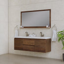 Alya Bath Paterno 60" Double Modern Wall Mounted Bathroom Vanity Rosewood AB-MOF60D-RW