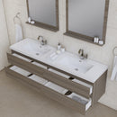 Alya Bath Paterno 72" Modern Wall Mounted Bathroom Vanity Gray AB-MOF72D-G