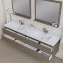 Alya Bath Paterno 84" Modern Wall Mounted Bathroom Vanity Gray AB-MOF84D-G