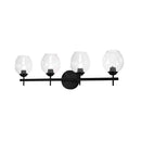 Dainolite 4 Light Halogen Matte Black Vanity with Clear Glass ABI-284W-MB-CLR