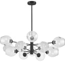 Dainolite 12 Light Halogen Pendant Matte Black with Clear Glass ABI-3312P-MB-CLR