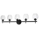 Dainolite 5 Light Halogen Matte Black Vanity with Clear Glass ABI-365W-MB-CLR