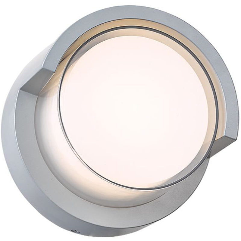 Abra Lighting Round Outdoor Wall Sconce with Hood 50021ODW-SL