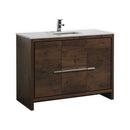 KubeBath Dolce 48" Rose Wood Modern Bathroom Vanity with White Quartz Counter-Top AD648SRW