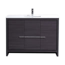 KubeBath Dolce 48" Gray Oak Modern Bathroom Vanity with White Quartz Counter-Top AD648SWB