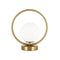 Dainolite 1 Light Halogen Table Lamp Aged Brass with White Glass ADR-101T-AGB
