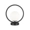 Dainolite 1 Light Halogen Table Lamp Matte Black with White Opal Glass ADR-101T-MB