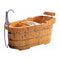 ALFI 61" Free Standing Cedar Wooden Bathtub with Fixtures and Headrest AB1139