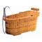 ALFI 61" Free Standing Cedar Wooden Bathtub with Fixtures and Headrest AB1139