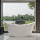 ALFI 68" White Oval Acrylic Free Standing Soaking Bathtub AB8803