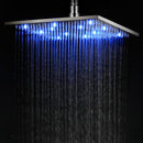 ALFI Brushed Nickel 12" Square Multi Color LED Rain Shower Head LED12S-BN
