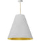 Dainolite 1 Light Large Anaya Pendant Aged Brass with White and Gold Shade ANA-L-AGB-692