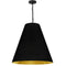 Dainolite 1 Light Large Anaya Pendant Matte Black with Black and Gold Shade ANA-L-MB-698