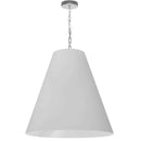 Dainolite 1 Light Large Anaya Pendant Polished Chrome with White Shade ANA-L-PC-790