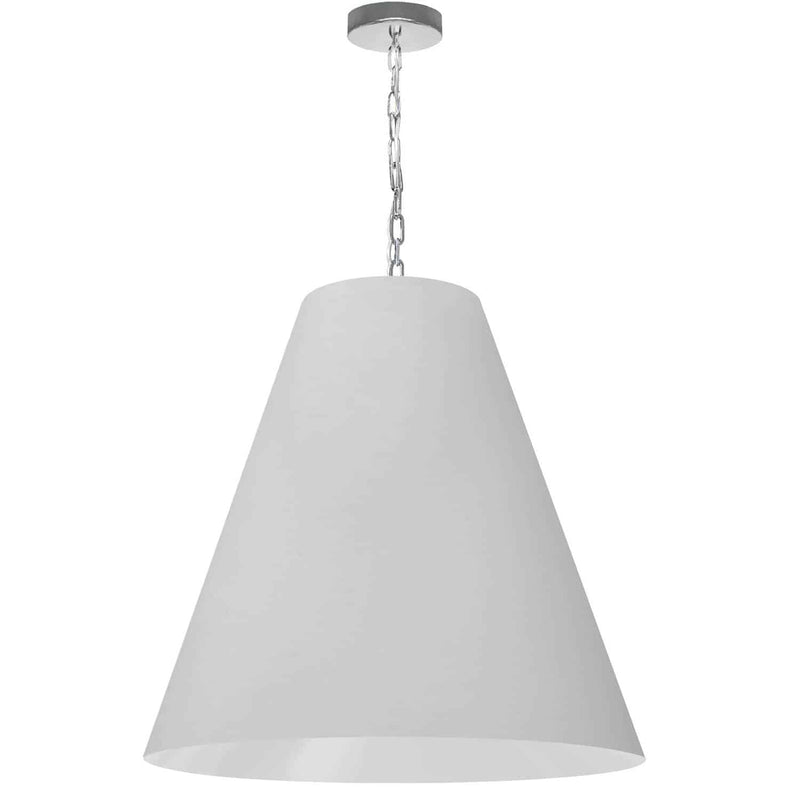 Dainolite 1 Light Large Anaya Pendant Polished Chrome with White Shade ANA-L-PC-790