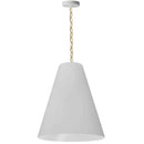 Dainolite 1 Light Medium Anaya Pendant Aged Brass with White Shade ANA-M-AGB-790