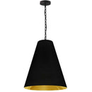 Dainolite 1 Light Medium Anaya Pendant Matte Black with Black and Gold Shade ANA-M-MB-698