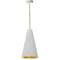 Dainolite 1 Light Small Anaya Pendant Aged Brass with White and Gold Shade ANA-S-AGB-692