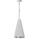 Dainolite 1 Light Small Anaya Pendant Matte White with White and Silver Shade ANA-S-MW-691