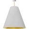 Dainolite 1 Light Extra Large Anaya Pendant Aged Brass with White and Gold Shade ANA-XL-AGB-692