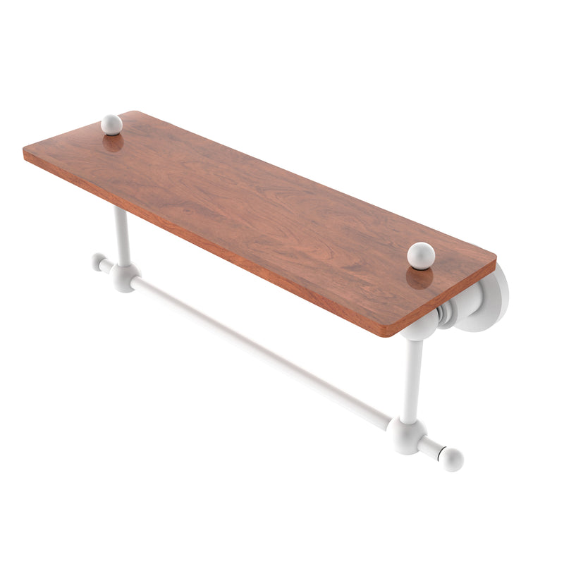 Allied Brass Astor Place Collection 16 Inch Solid IPE Ironwood Shelf with Integrated Towel Bar AP-1TB-16-IRW-WHM