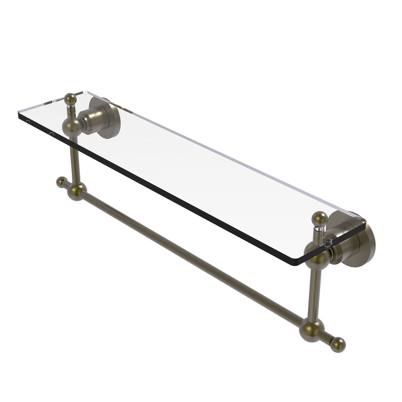 Allied Brass Astor Place 22 Inch Glass Vanity Shelf with Integrated Towel Bar AP-1TB-22-ABR