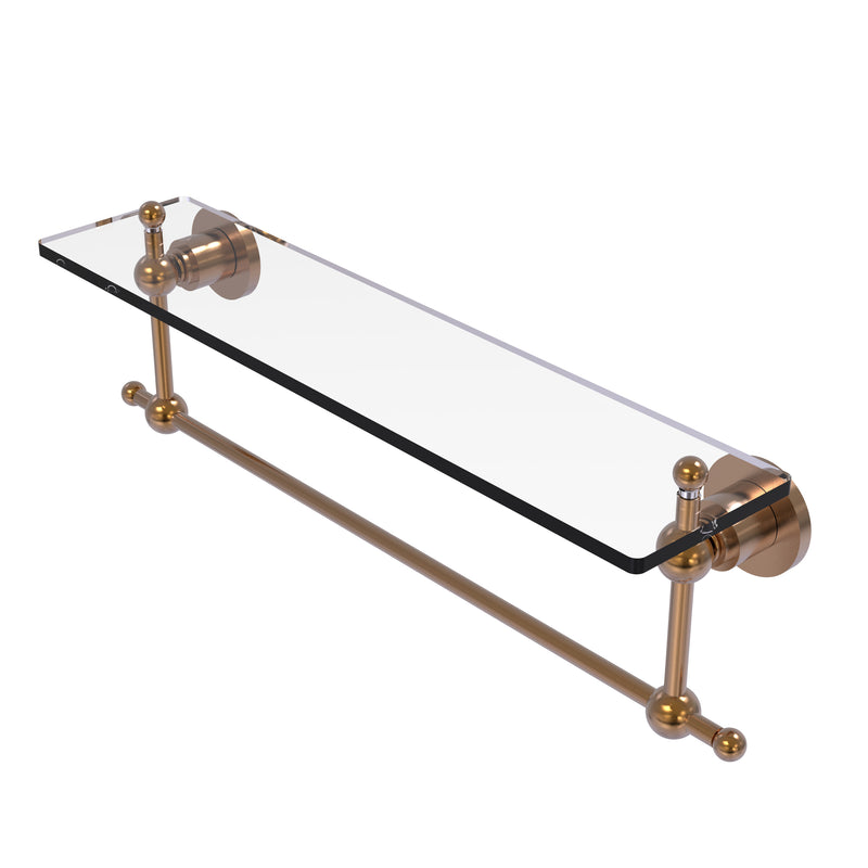 Allied Brass Astor Place 22 Inch Glass Vanity Shelf with Integrated Towel Bar AP-1TB-22-BBR