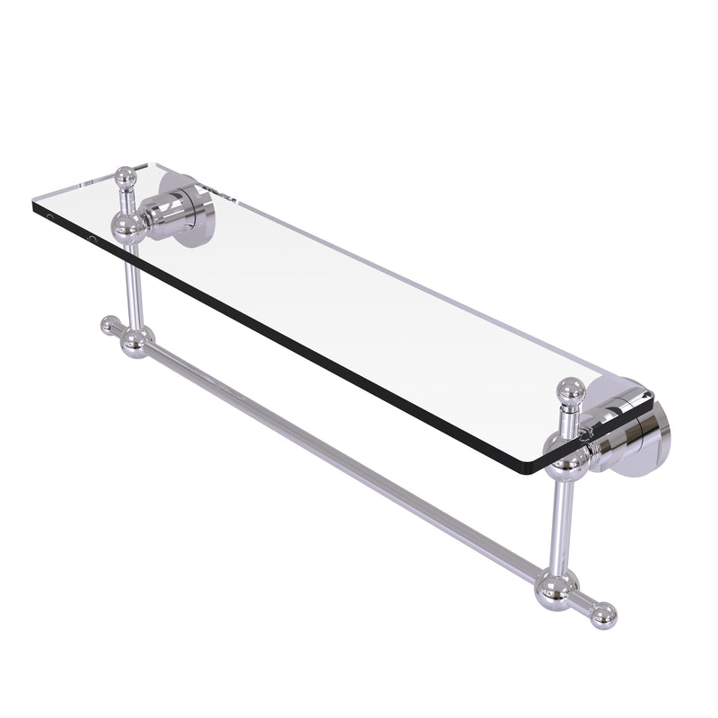 Allied Brass Astor Place 22 Inch Glass Vanity Shelf with Integrated Towel Bar AP-1TB-22-PC