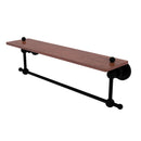 Allied Brass Astor Place Collection 22 Inch Solid IPE Ironwood Shelf with Integrated Towel Bar AP-1TB-22-IRW-BKM