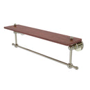 Allied Brass Astor Place Collection 22 Inch Solid IPE Ironwood Shelf with Integrated Towel Bar AP-1TB-22-IRW-PNI