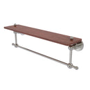 Allied Brass Astor Place Collection 22 Inch Solid IPE Ironwood Shelf with Integrated Towel Bar AP-1TB-22-IRW-SN