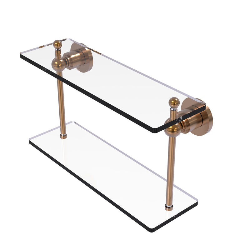 Allied Brass Astor Place Collection 16 Inch Two Tiered Glass Shelf AP-2-16-BBR