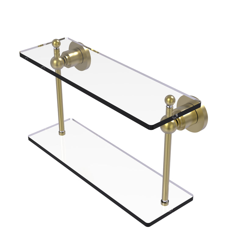 Allied Brass Astor Place Collection 16 Inch Two Tiered Glass Shelf AP-2-16-SBR