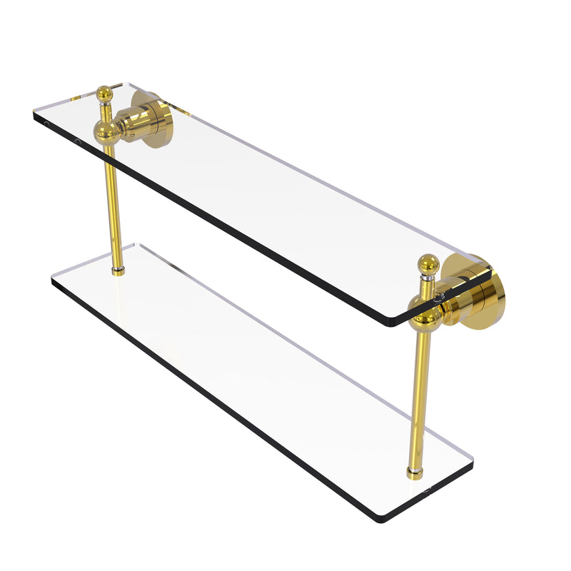 Allied Brass Astor Place Collection 22 Inch Two Tiered Glass Shelf AP-2-22-PB