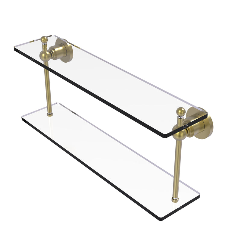 Allied Brass Astor Place Collection 22 Inch Two Tiered Glass Shelf AP-2-22-SBR