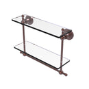 Allied Brass Astor Place Collection 16 Inch Two Tiered Glass Shelf with Integrated Towel Bar AP-2TB-16-CA