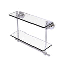 Allied Brass Astor Place Collection 16 Inch Two Tiered Glass Shelf with Integrated Towel Bar AP-2TB-16-PC