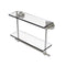Allied Brass Astor Place Collection 16 Inch Two Tiered Glass Shelf with Integrated Towel Bar AP-2TB-16-SN