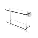 Allied Brass Astor Place Collection 16 Inch Two Tiered Glass Shelf with Integrated Towel Bar AP-2TB-16-WHM