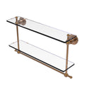 Allied Brass Astor Place Collection 22 Inch Two Tiered Glass Shelf with Integrated Towel Bar AP-2TB-22-BBR