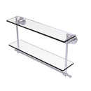 Allied Brass Astor Place Collection 22 Inch Two Tiered Glass Shelf with Integrated Towel Bar AP-2TB-22-SCH