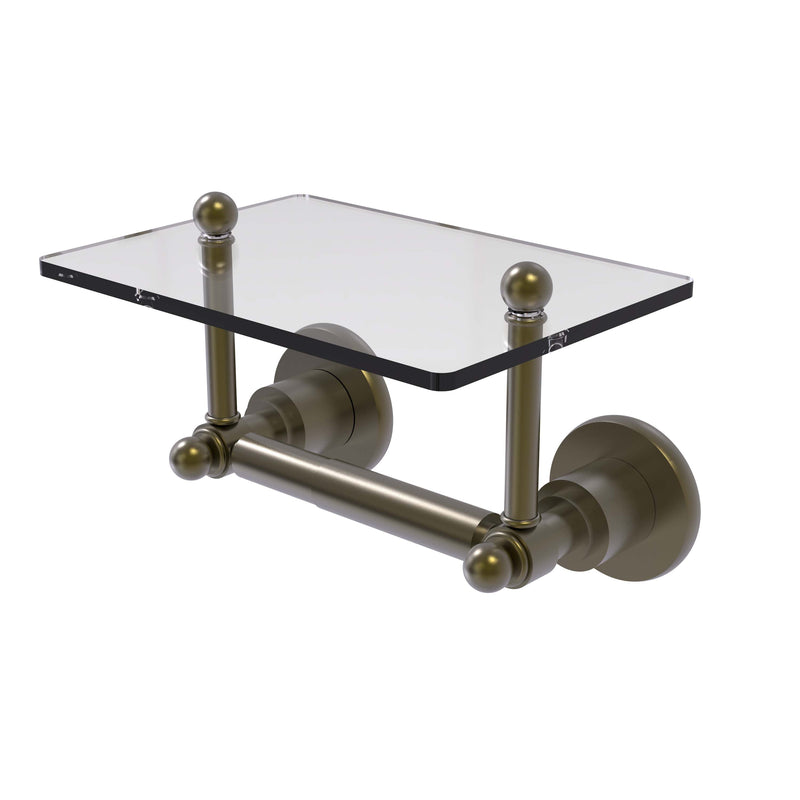 Allied Brass Astor Place Collection Two Post Toilet Tissue Holder with Glass Shelf AP-GLT-24-ABR