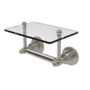 Allied Brass Astor Place Collection Two Post Toilet Tissue Holder with Glass Shelf AP-GLT-24-SN