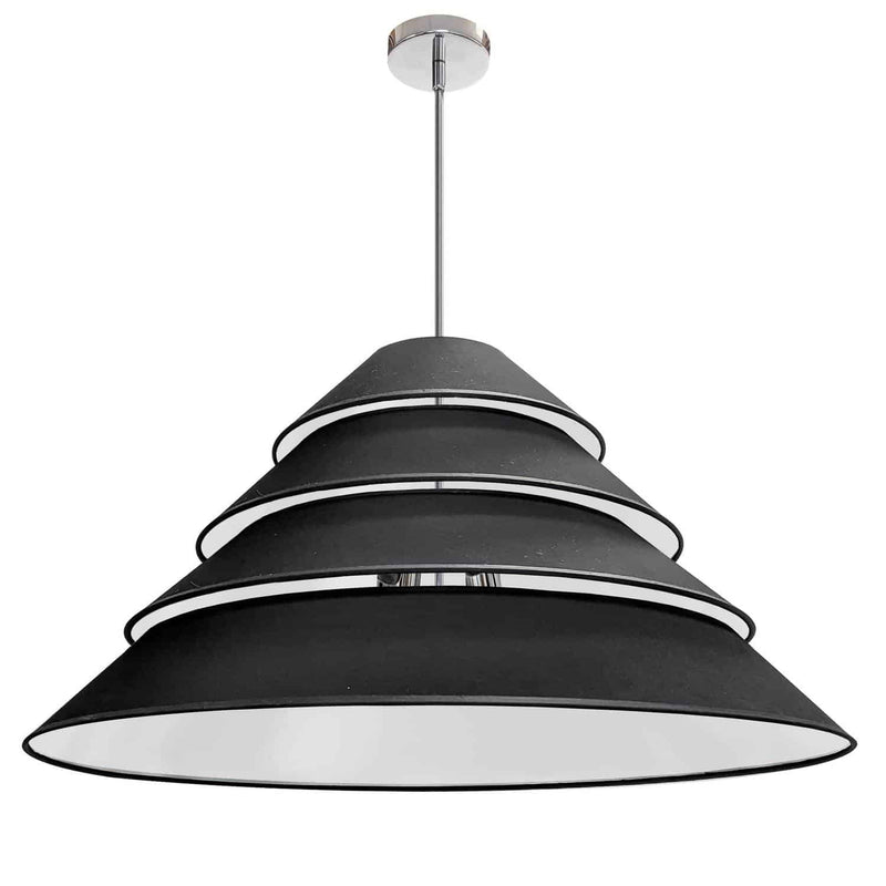 Dainolite 4 Light Aranza Pendant Black Shade Polished Chrome ARA-4P-PC-797