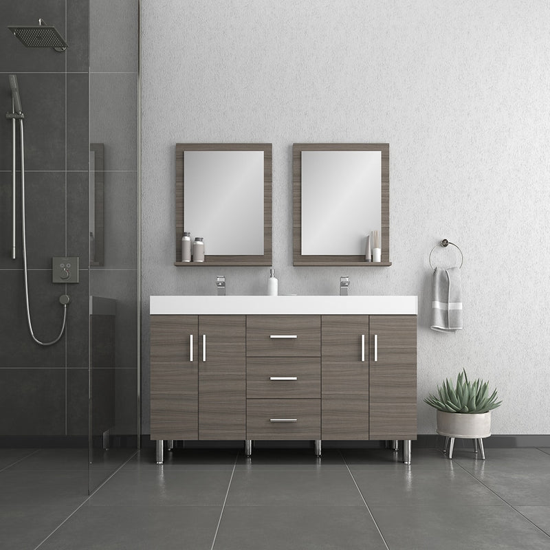 Alya Bath Ripley 56" Gray Double Vanity with Sink AT-8043-G-D