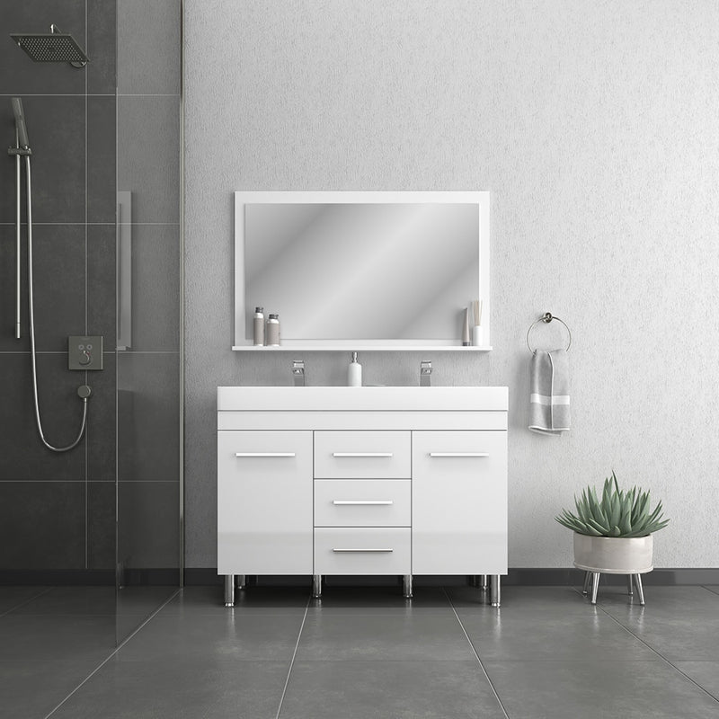 Alya Bath Ripley 48" White Double Vanity with Sink AT-8048-W-D