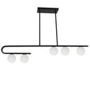 Dainolite 5 Light Halogen Horizontal Pendant Matte Black with White Glass ATL-445HP-MB